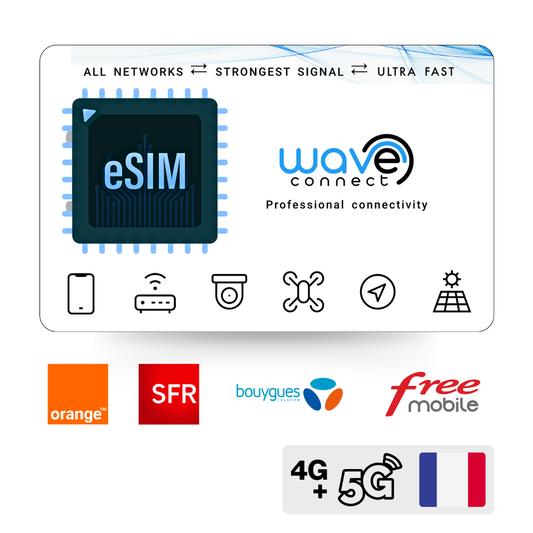 eSIM France Quatre Réseaux 12 Go / 12 mois